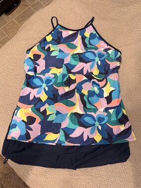 Free Country Multicolor Floral Tankini Set Plus Size 3X NWOT